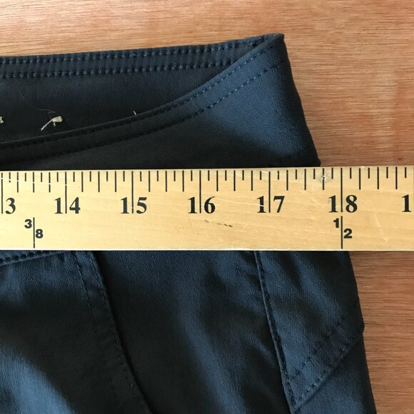 Prana Halle Straight Pants Women 12 Black Mid Rise Zip Pocket UPF 50+ Outdoor - Picture 11 of 16